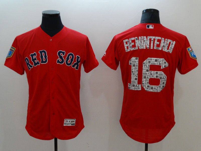 Men Boston Red Sox 16 Benintehdi Red Elite Spring Edition MLB Jerseys